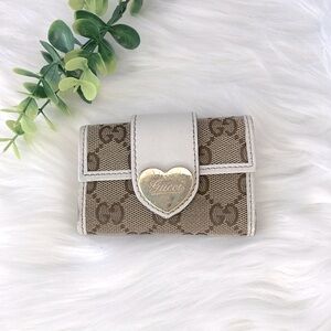 Gucci Monogram Canvas Gold‎ Heart 6 Ring Key Holder
